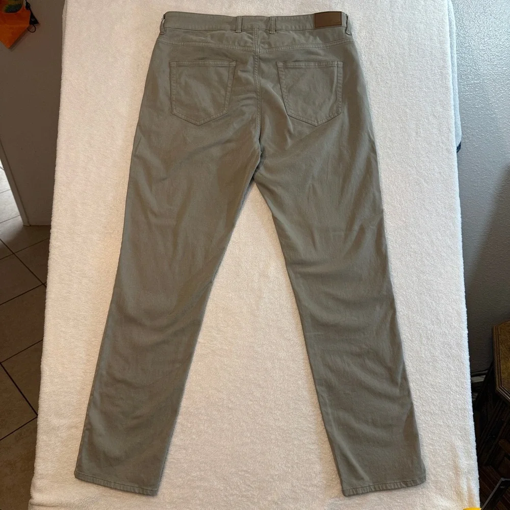 Peter Millar Mens 5-Pocket Pants grey Khaki 35x32 Straight Leg Twill
